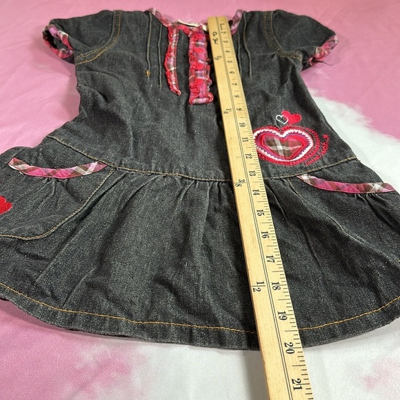 Vintage Carter’s Charcoal Black Denim Sweet Heart Dress Valentines size 4T - Picture 8 of 12